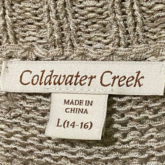 Coldwater Creek Shimmer Cardigan Womens L Holiday Ornate Glam Sparkly Mature - Picture 6 of 9